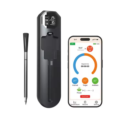 Good price Waterdichte BBQ-voedselthermometer met snel opladen Draadloze digitale vleesthermometer voor keuken met APP-alarm online