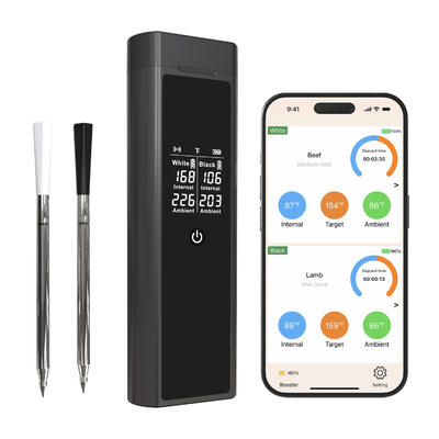 Good price 820FT slimme draadloze vleesthermometer met dubbele sondes Digitale digitale vleesthermometer voor BBQ-grill online