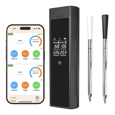Good price Dubbele sonde draadloze BBQ-thermometer met ultra lange afstand digitale kookthermometer voor keukenoven vlees kalkoen rundvlees online